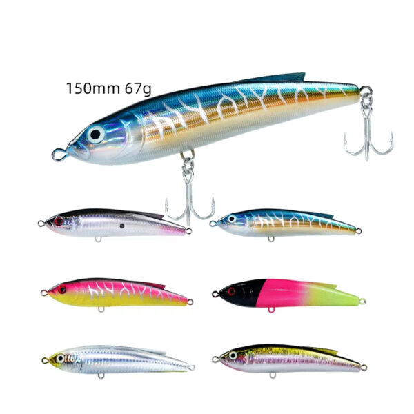 150mm 67g Sinking pencil hard yozuri crankbait musky sublimation popper topwater body big game for saltwater fishing lures bait - Image 6