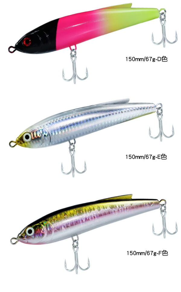150mm 67g Sinking pencil hard yozuri crankbait musky sublimation popper topwater body big game for saltwater fishing lures bait - Image 2
