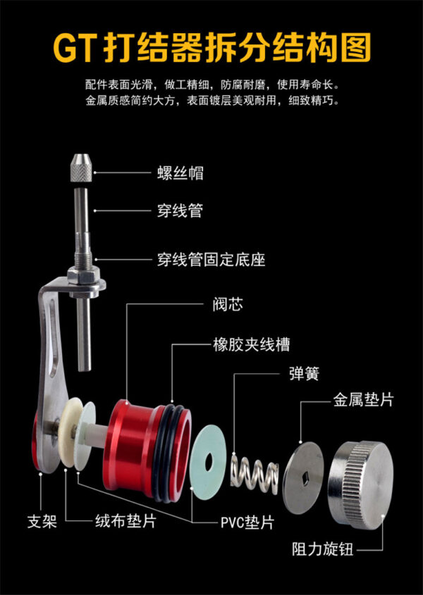 All-metal simplified spool PR GT PR FG knotting and winding machine, circuit-based fast lead-carbon line PE line knotting machine - Image 3